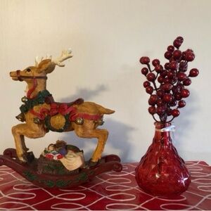 Christmas Rocking Musical Reindeer Jingle Bells Vintage Holiday Decorations